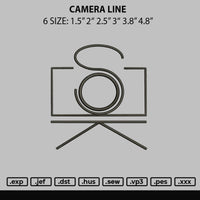 Camera Line Embroidery File 6 sizes