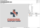 Cardinal M Embroidery File 6 sizes