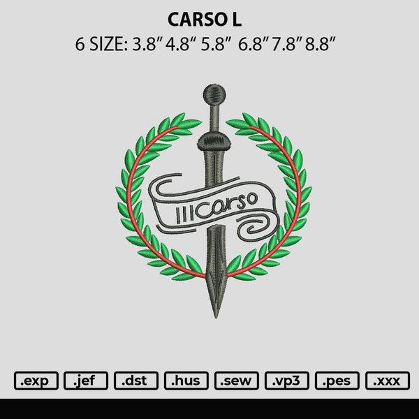 Carso L Embroidery File 6 sizes