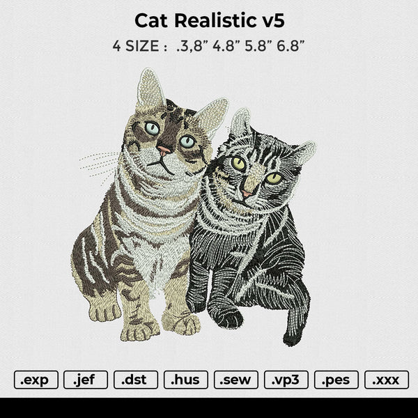 Cat Realistic v5 Embroidery