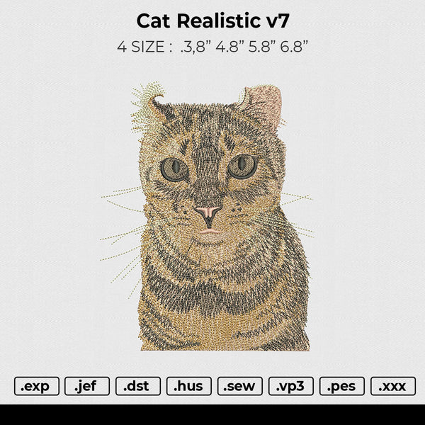 Cat Realistic v7 Embroidery