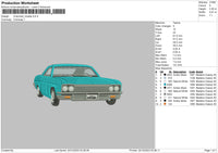 Car Cyan Embroidery File 6 sizes