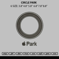 Circle Park Embroidery File 6 sizes