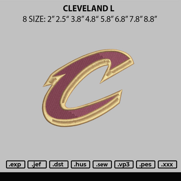 Cleveland Embroidery File 6 sizes