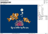 Clown Fish Embroidery File 6 sizes