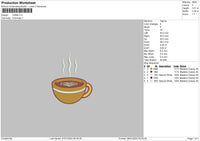 Coffee0701 Embroidery File 6 sizes