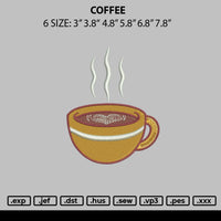 Coffee0701 Embroidery File 6 sizes