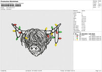 Cow Xmas Embroidery File 6 sizes