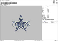 Cowboystar Embroidery File 6 sizes