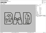 Dad Outline Embroidery File 6 sizes