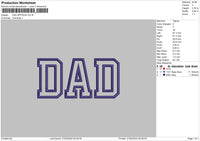 Dad Applique 2702 Embroidery File 6 sizes