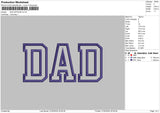 Dad Applique 2702 Embroidery File 6 sizes