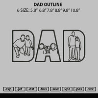 Dad Outline Embroidery File 6 sizes