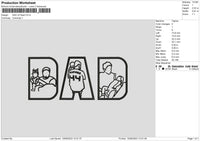 Dad V4 Embroidery File 6 sizes