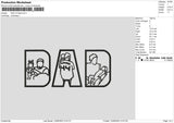 Dad V4 Embroidery File 6 sizes