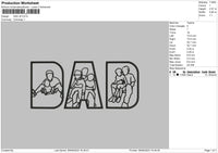 Dad V6 Embroidery File 6 sizes