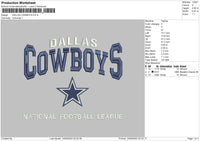 D Cowboys Embroidery File 6 sizes