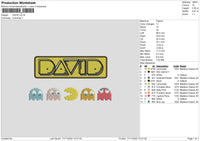 David Embroidery File 6 sizes