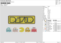 David Embroidery File 6 sizes