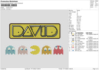 David Embroidery File 6 sizes