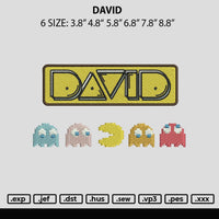 David Embroidery File 6 sizes