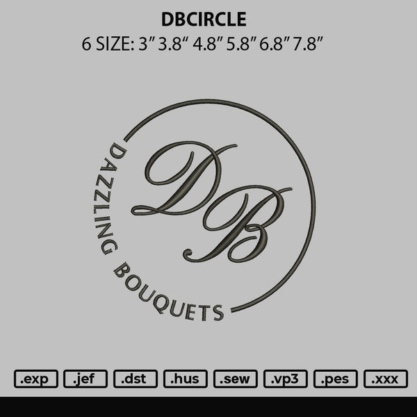 Dbcircle Embroidery File 6 sizes