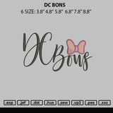 Dc Bons Embroidery File 6 sizes