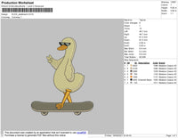 Duck Skateboard Embroidery