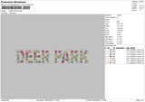 Deer Park Text Embroidery File 6 sizes