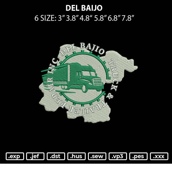 Del Baijo Embroidery File 6 sizes