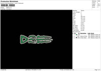 Dem Text Embroidery File 6 sizes