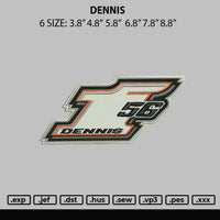 Dennis Embroidery File 6 sizes