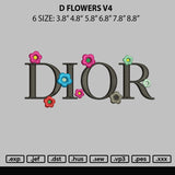 D Flowers V4 Embroidery File 6 sizes