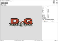 Dg Text Embroidery File 6 sizes