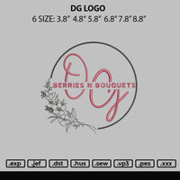 Dg Logo Embroidery File 6 sizes