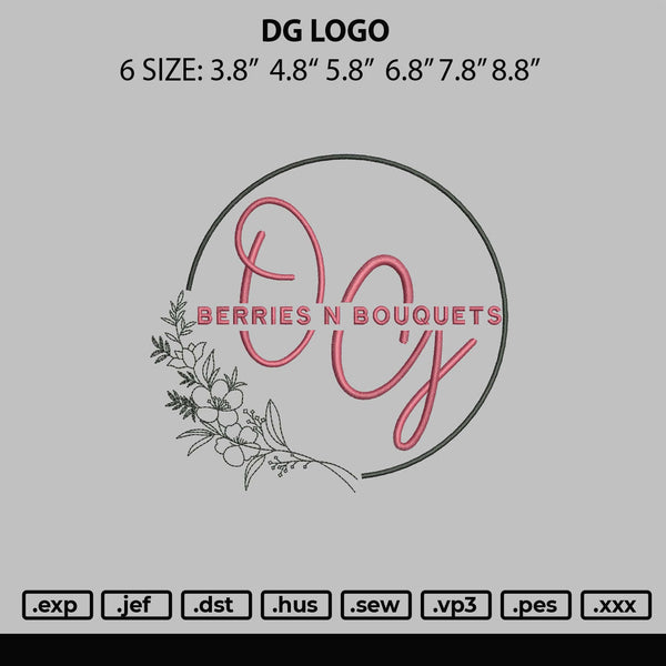 Dg Logo Embroidery File 6 sizes