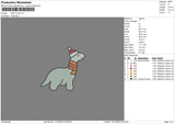 Dino Xmas Embroidery File 6 sizes