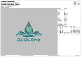 Dj Lil Drop Embroidery File 6 sizes