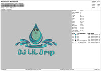 Dj Lil Drop Embroidery File 6 sizes