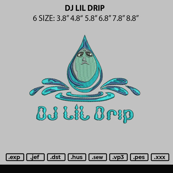 Dj Lil Drop Embroidery File 6 sizes