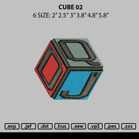 Cube 02 Embroidery File 6 sizes