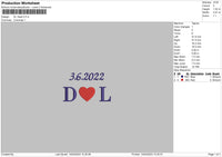 Dl Text Embroidery File 6 sizes