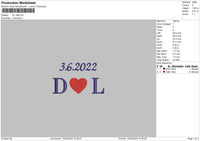 Dl Text Embroidery File 6 sizes