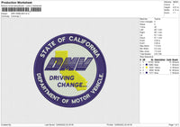 DMV EMBLEM Embroidery