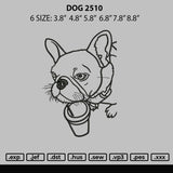 Dog 2510 Embroidery File 6 sizes