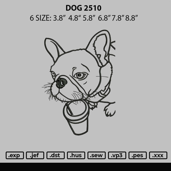 Dog 2510 Embroidery File 6 sizes