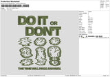 The Time Embroidery File 6 sizes