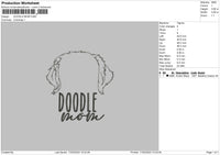 Doodle Mom Embroidery File 6 sizes