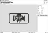 Doom Rectangle Embroidery File 6 sizes