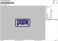 Doom Back Hat Embroidery File 6 sizes